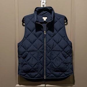 J. Crew Navy Quilted Vest